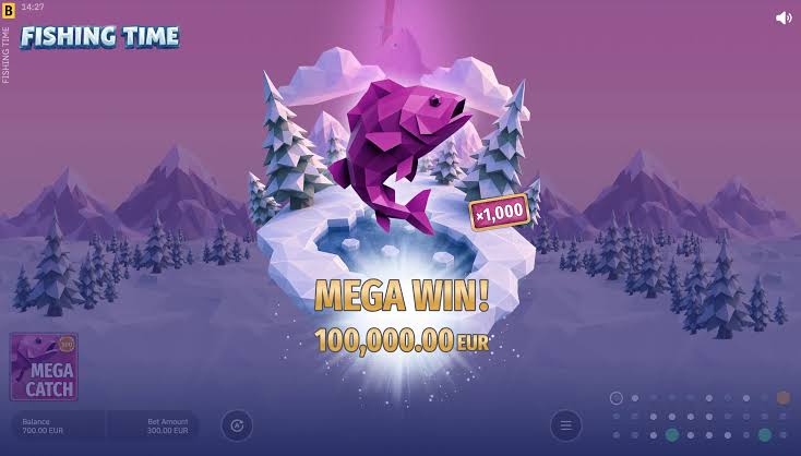Paparan Mega Win dalam Fishing Time dengan ikan besar dan pendarab 1000